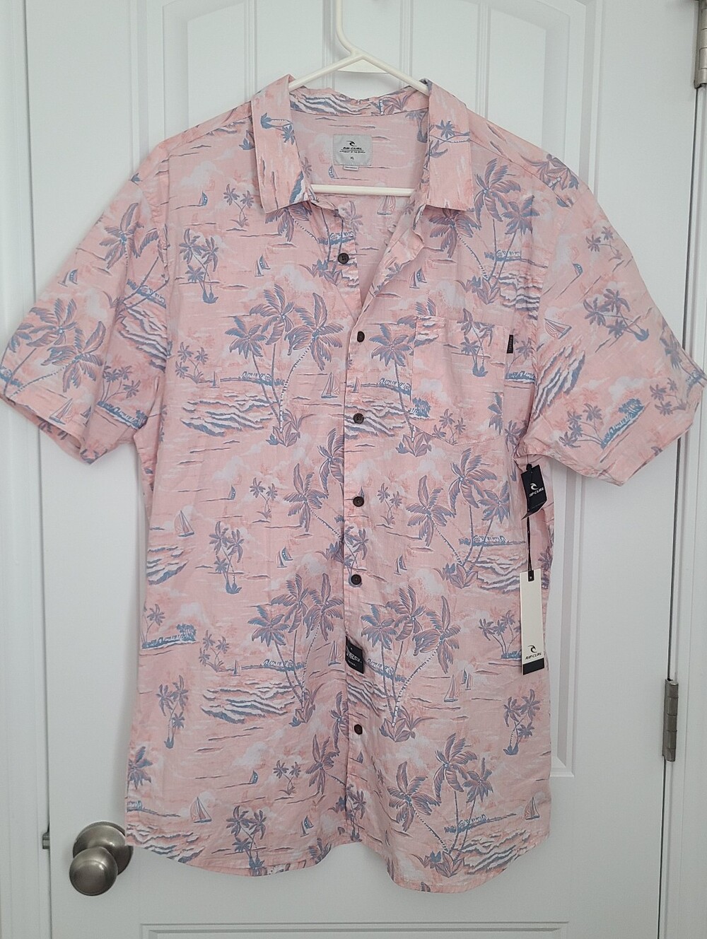 Rip Curl Hawaiian Shirt Men's Size XL Button Up Tropical Surfer Beach Vacation